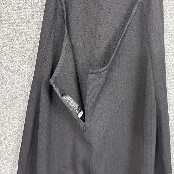 ST JOHN Evening Dress Womens Size 10 Black Halter Knit Beaded Cocktail Party - Picture 5 of 8